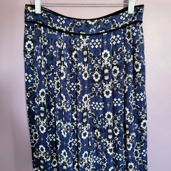 Vintage Robin Sinkler High Waisted Pleated Blue Floral Tapered Lightweight Pants - Picture 3 of 16